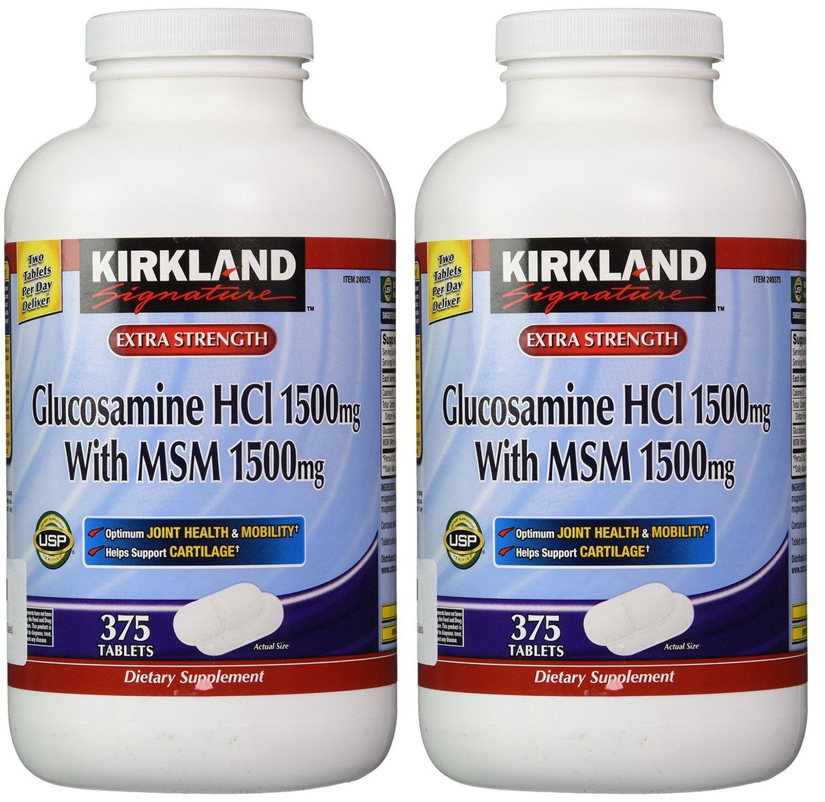 Kirkland Signature Glucosamine with MSM - 375 Tablets