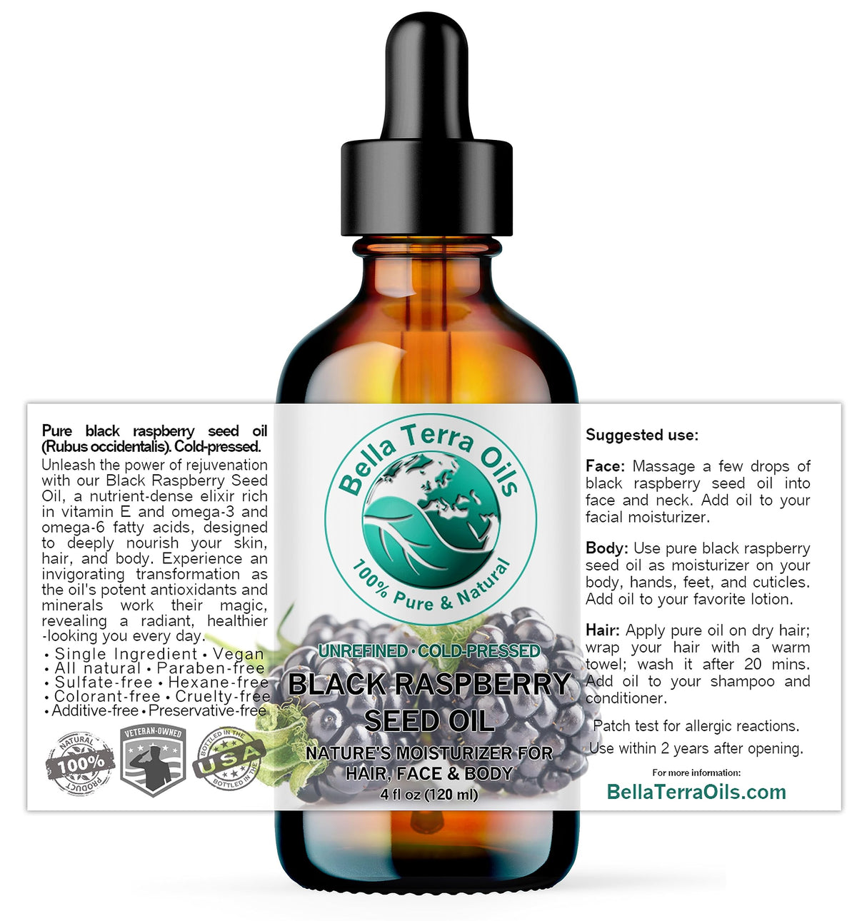 Bella Terra Oils Black Raspberry Seed Oil - 4 Fl Oz - image 2