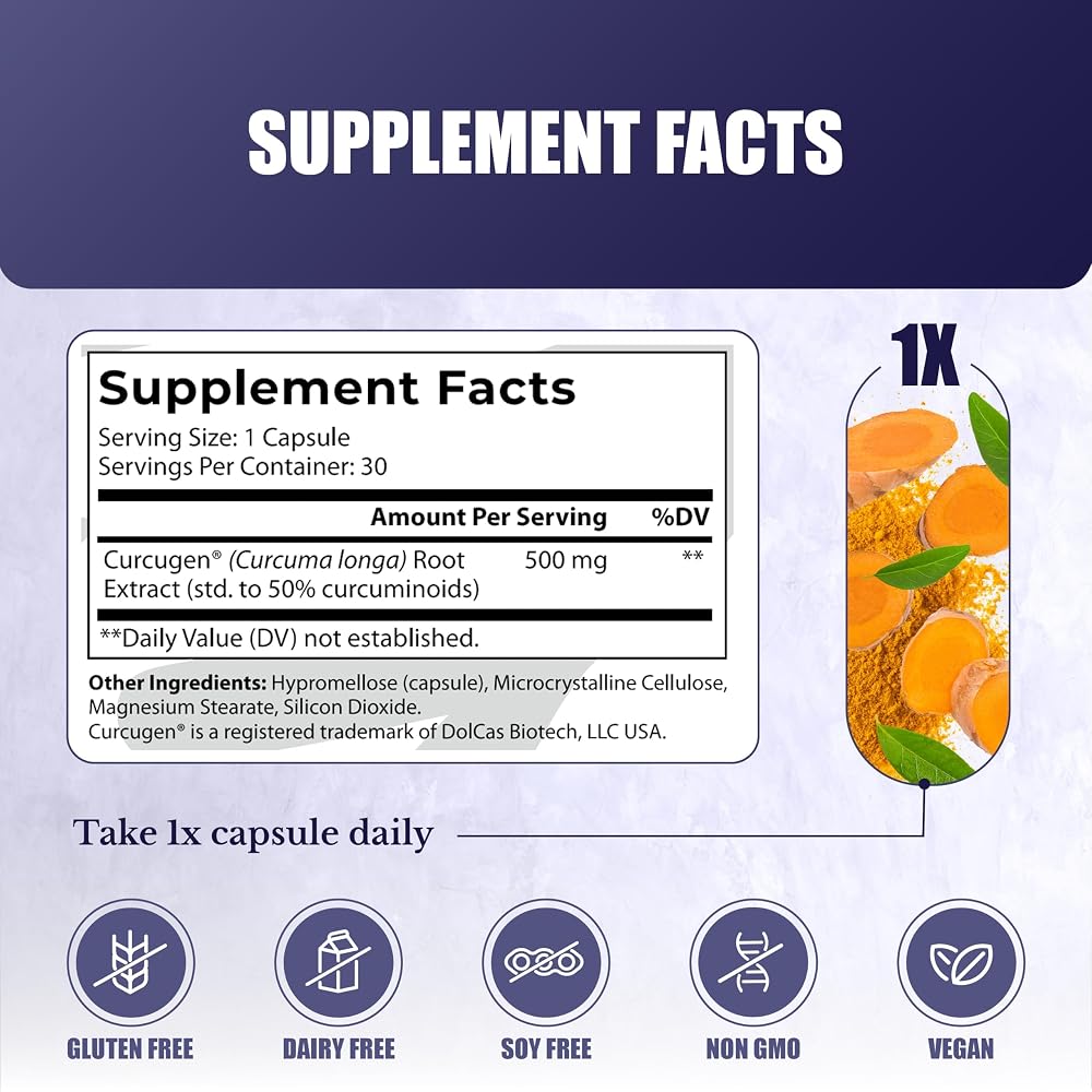 NATION HEALTH MD Turmeric Curcumin Joint Comfort - 30 Vegetarian Capsules - image 5