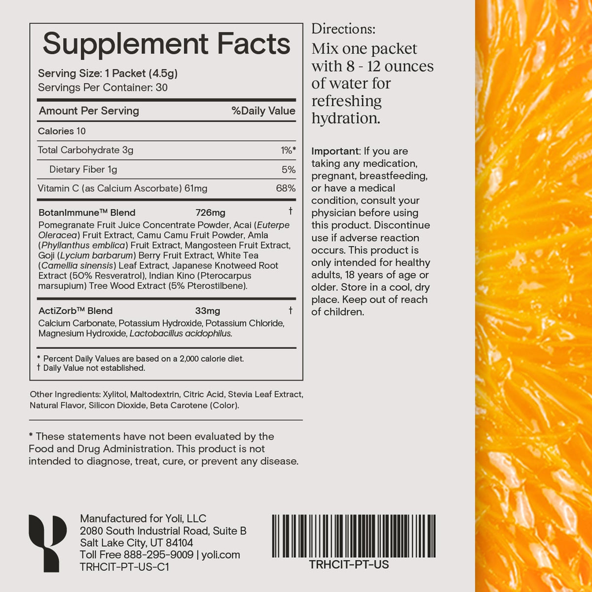 Yoli® Yoli Truth Antioxidant and Immune Support Powder Citrus - 30 Packets - image 4