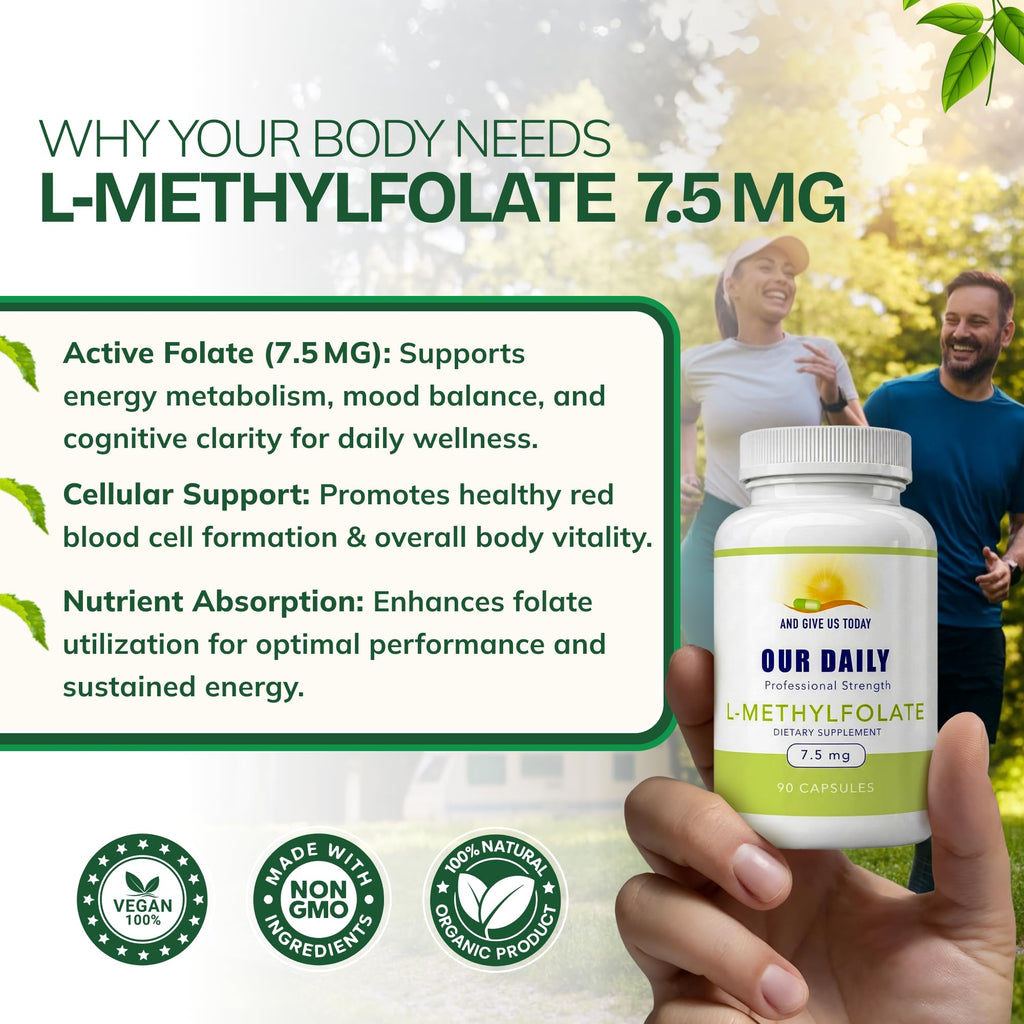 Our Daily Vites L-Methylfolate 7.5mg Vitamin B9 - 90 Capsules - image 5