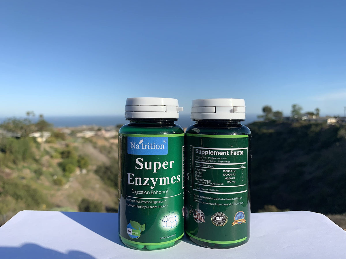 Na'trition Super Enzymes Digestion Enhance Formula - 60 Vegetarian Capsules - image 2