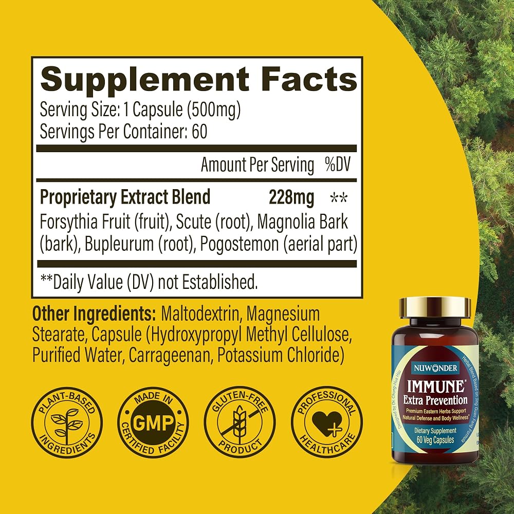NUWONDER Immune Extra Prevention Natural Immune Support - 60 Capsules - image 8