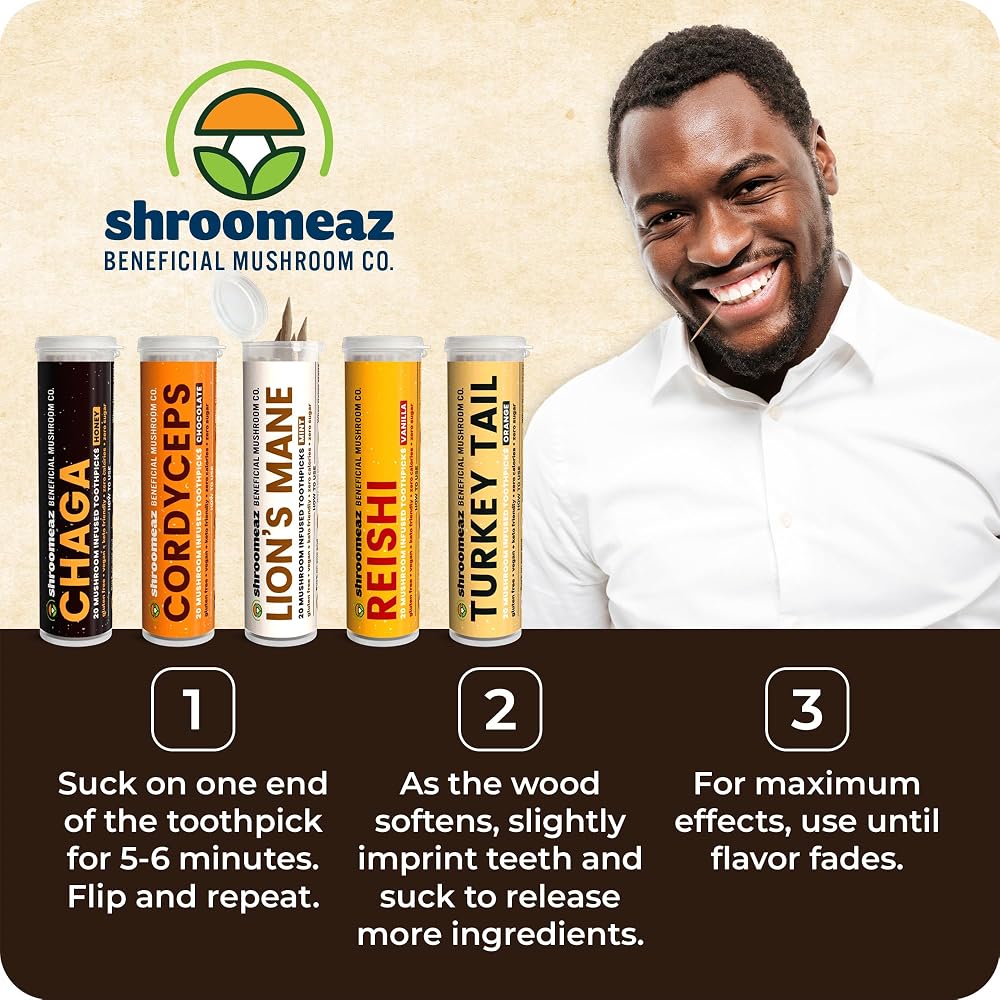 Xero Picks Shroomeaz Mushroom Supplement Toothpicks - 100 Picks - image 2