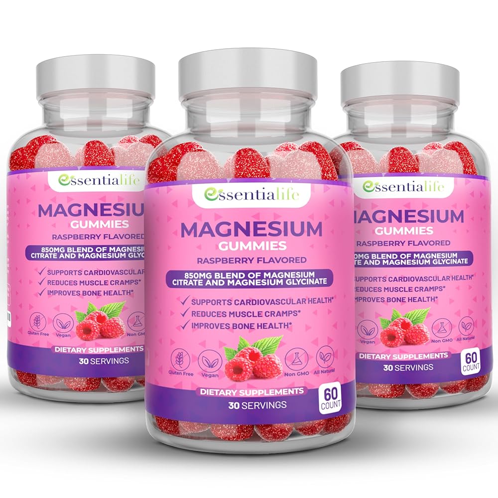Essentialife Magnesium Gummies Pure Magnesium 100mg per Serving