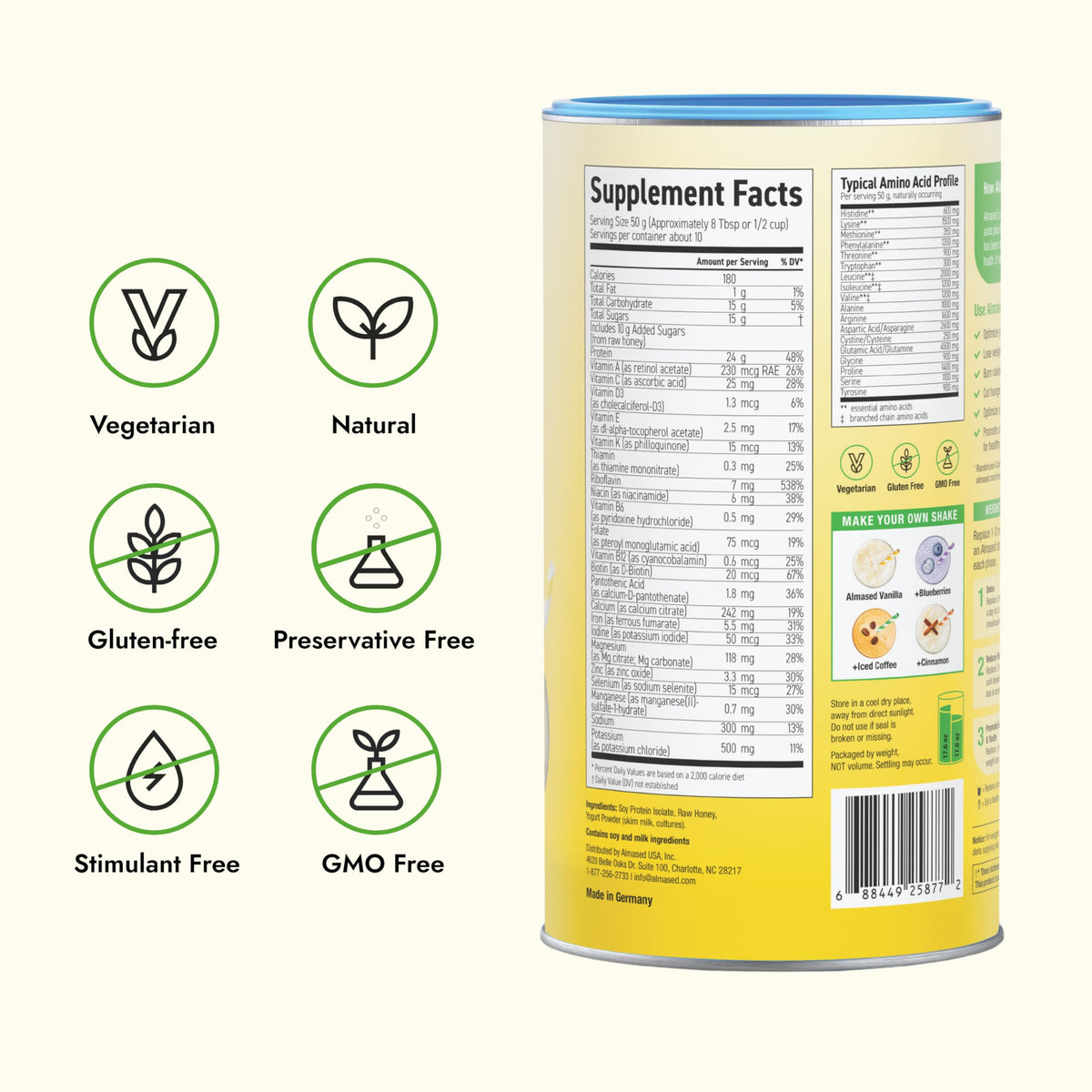 Almased Vanilla Meal Replacement Shake Protein Powder - 3 Pack - image 2