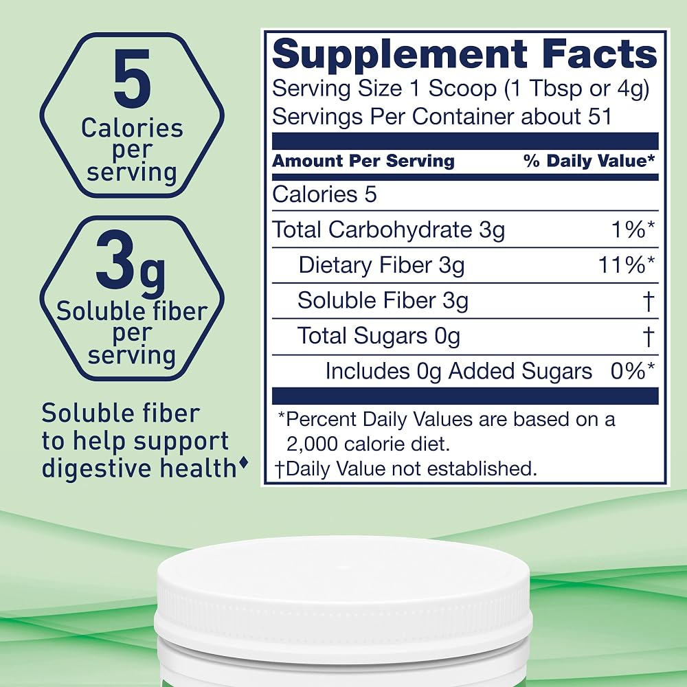 Nutrisource Fiber Unflavored Powder - 7.2 oz (Pack of 4) - image 3