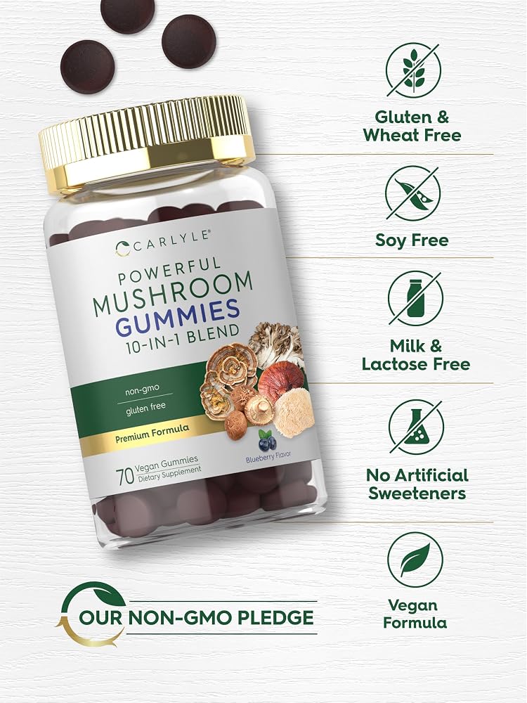 Carlyle Mushroom Complex Gummies 10-in-1 Blend - 70 Count - image 5