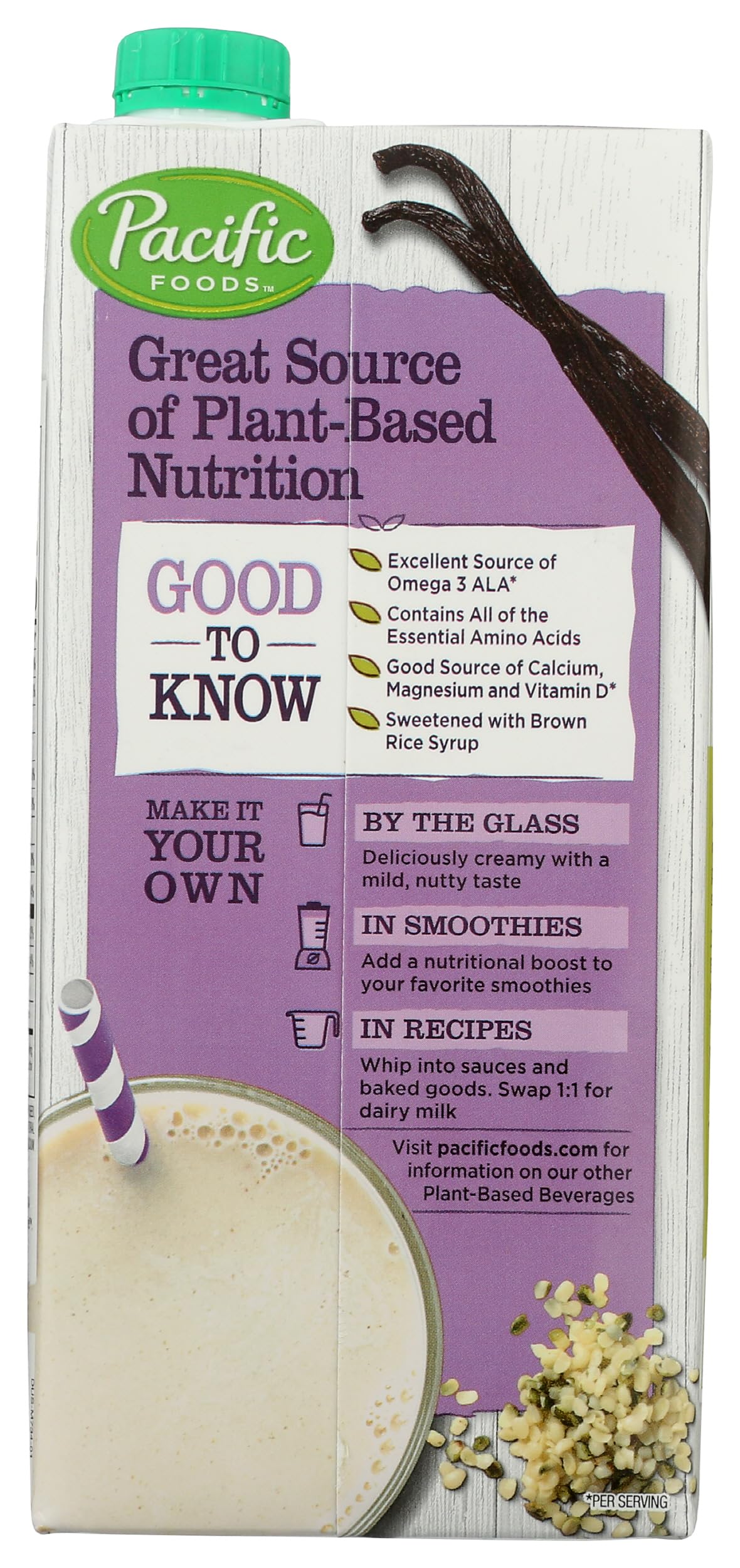 Pacific Foods Hemp Milk Vanilla - 32 Fl Oz - image 2