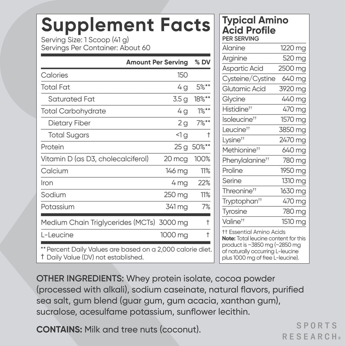 Sports Research Whey Protein Isolate Powder Dutch Chocolate - 5.43 lb - image 5