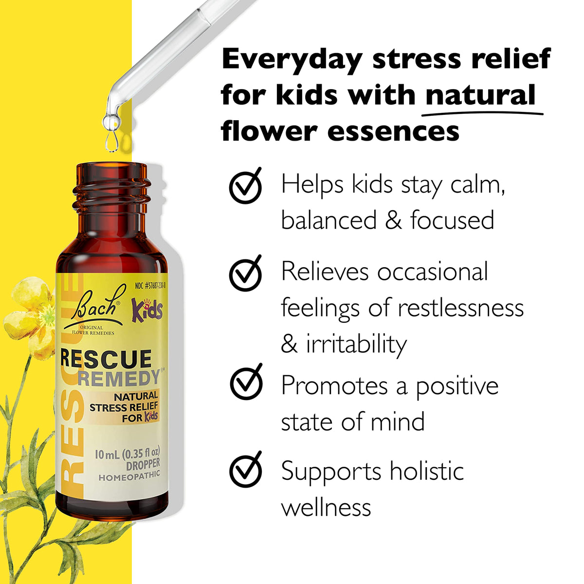 RESCUE REMEDY KIDS Flower Essence Dropper Stress Relief - 10mL - image 2