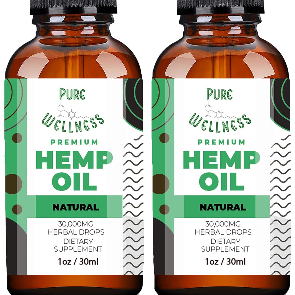 Pure Wellness Hemp Seed Oil Drops Peppermint Flavor for Improved