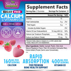 Nature's Nutrition Calcium Gummies - Sugar Free Calcium Gummy