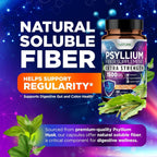 Built by Nature Psyllium Husk Capsules 1500mg Fiber Supplement
