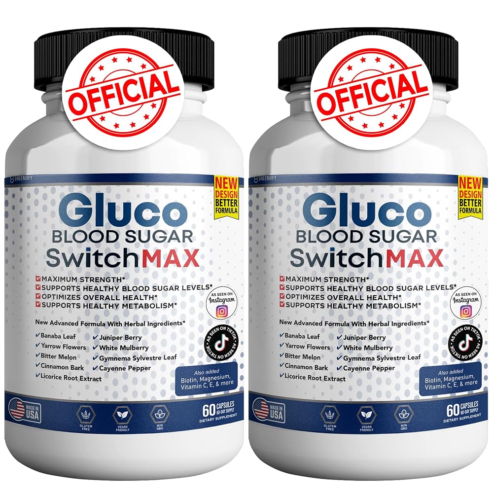 GREENVIFY Gluco Blood Sugar Support Maximum Strength - 120 Capsules