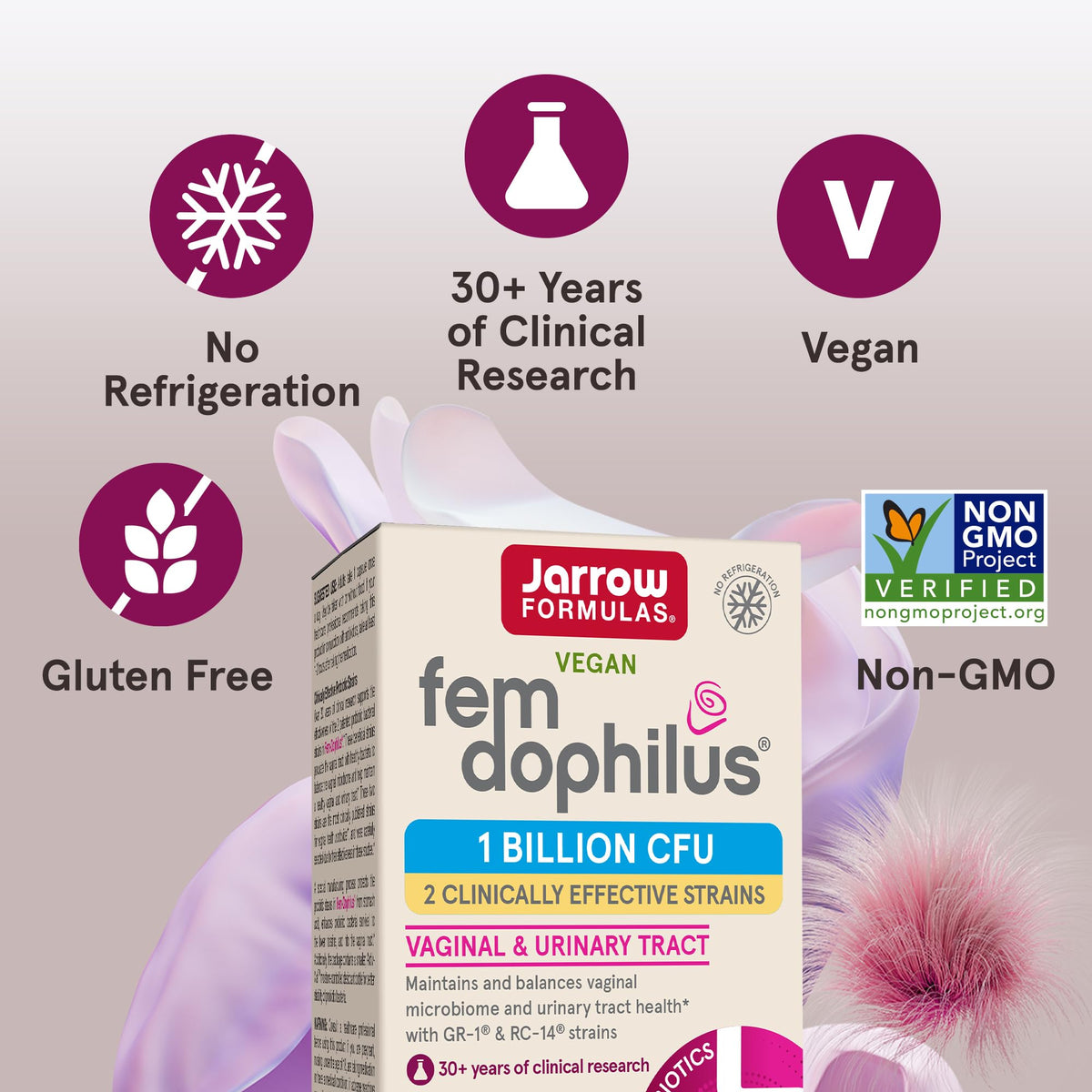 Jarrow Formulas Fem-Dophilus Probiotics 1 Billion CFU with 2