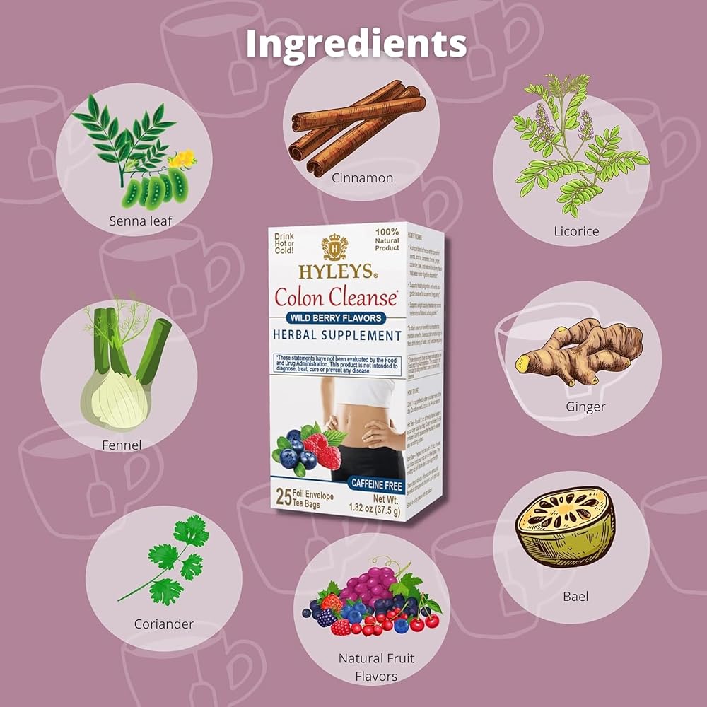 Hyleys Colon Cleanse Tea Acai Berry Flavo