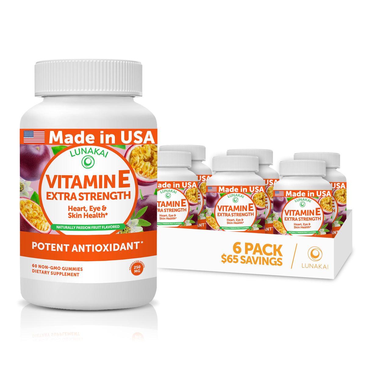 Lunakai Vitamin E Gummies with Vitamin C - Tastiest Proprietary