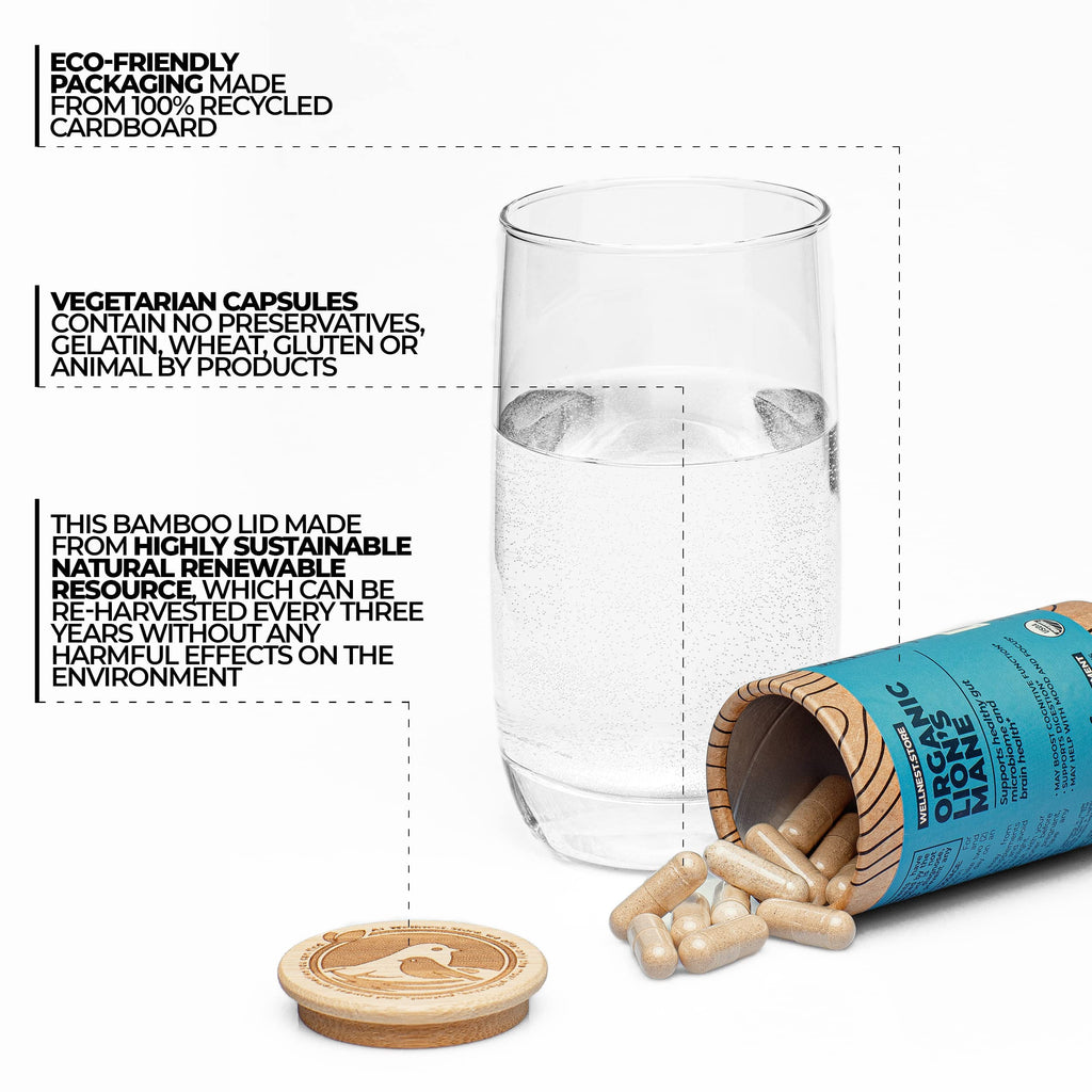Wellnest.Store Lions Mane Mushroom Organic Supplement (Hericium