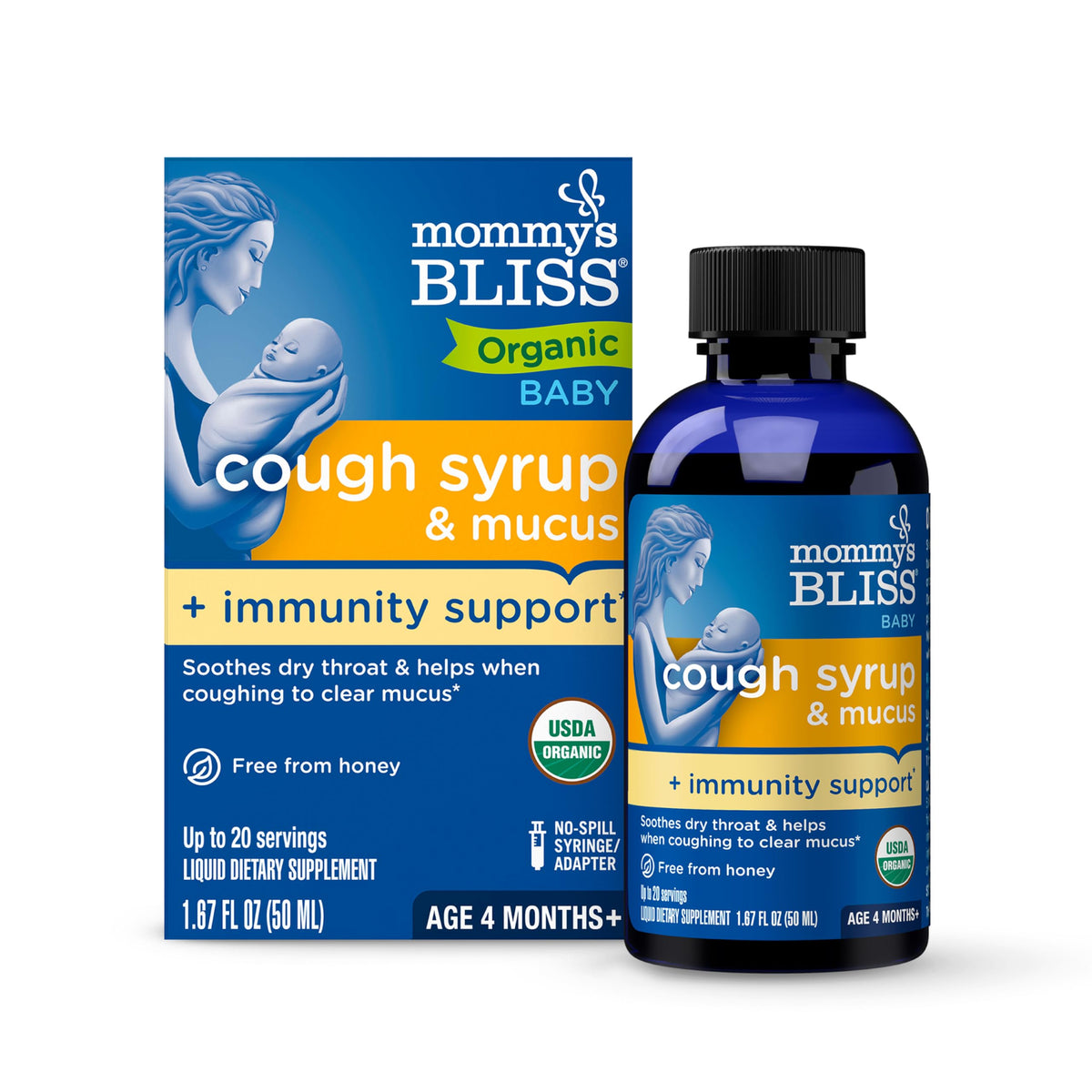 Mommy's Bliss Organic Baby Cough Syrup with Immunity Support - 1.67 Fl Oz