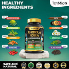 Tenmido Rhodiola Rosea 8in1 Formula - 150 Vegetarian Capsules - image 3
