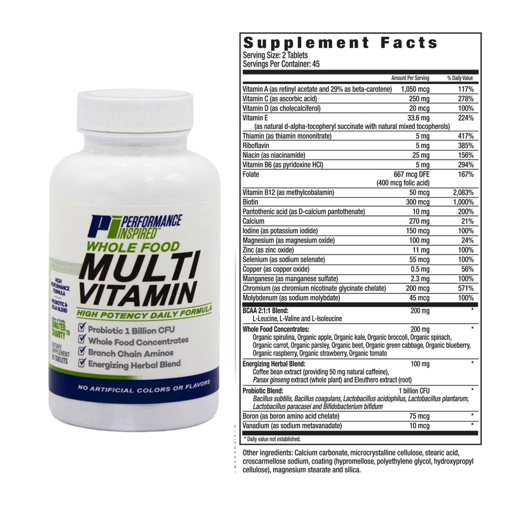 PERFORMANCE INSPIRED Whole Food Multivitamin - 90 Tablets - image 7