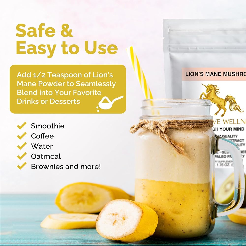 Addictive Wellness Lion's Mane Mushroom Powder Dual-Extract 1500mg - 1.76 oz - image 4