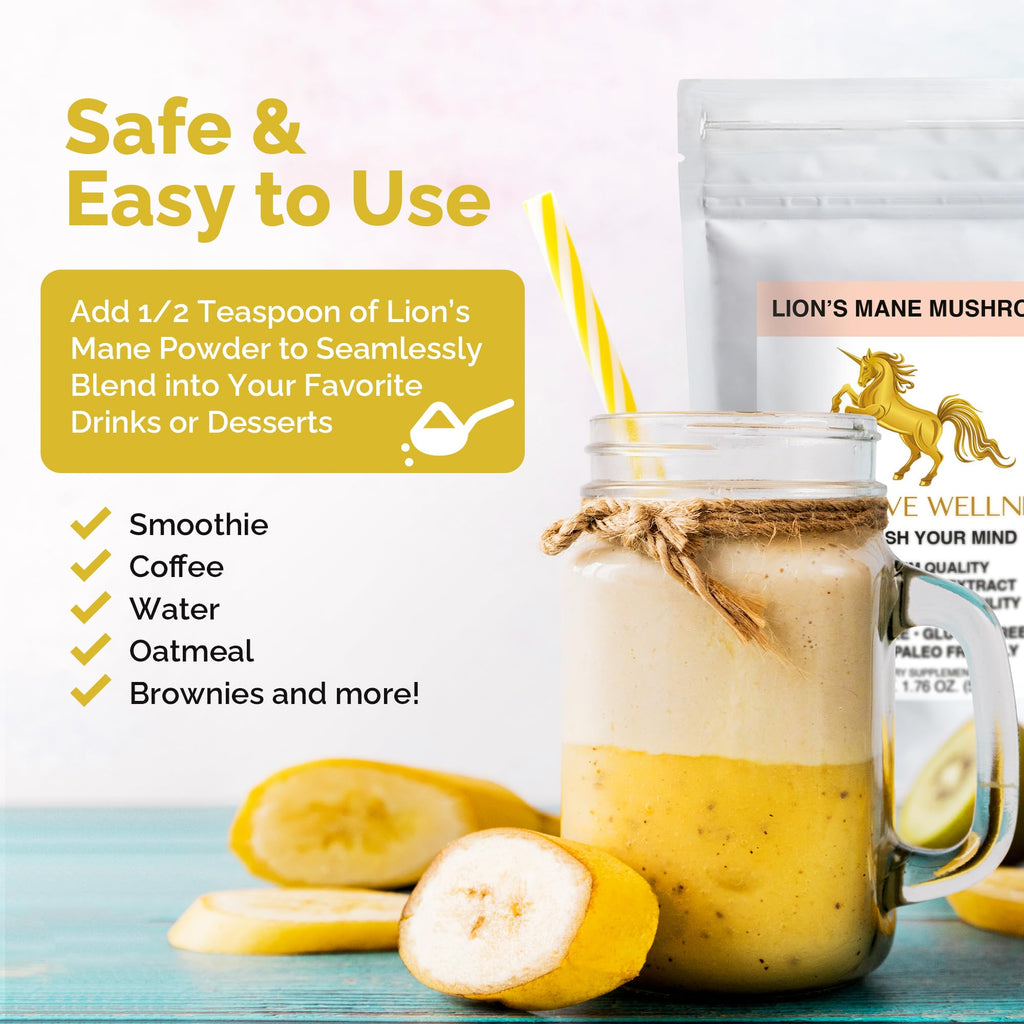 Addictive Wellness Lion's Mane Mushroom Powder Dual-Extract 1500mg - 1.76 oz - image 4