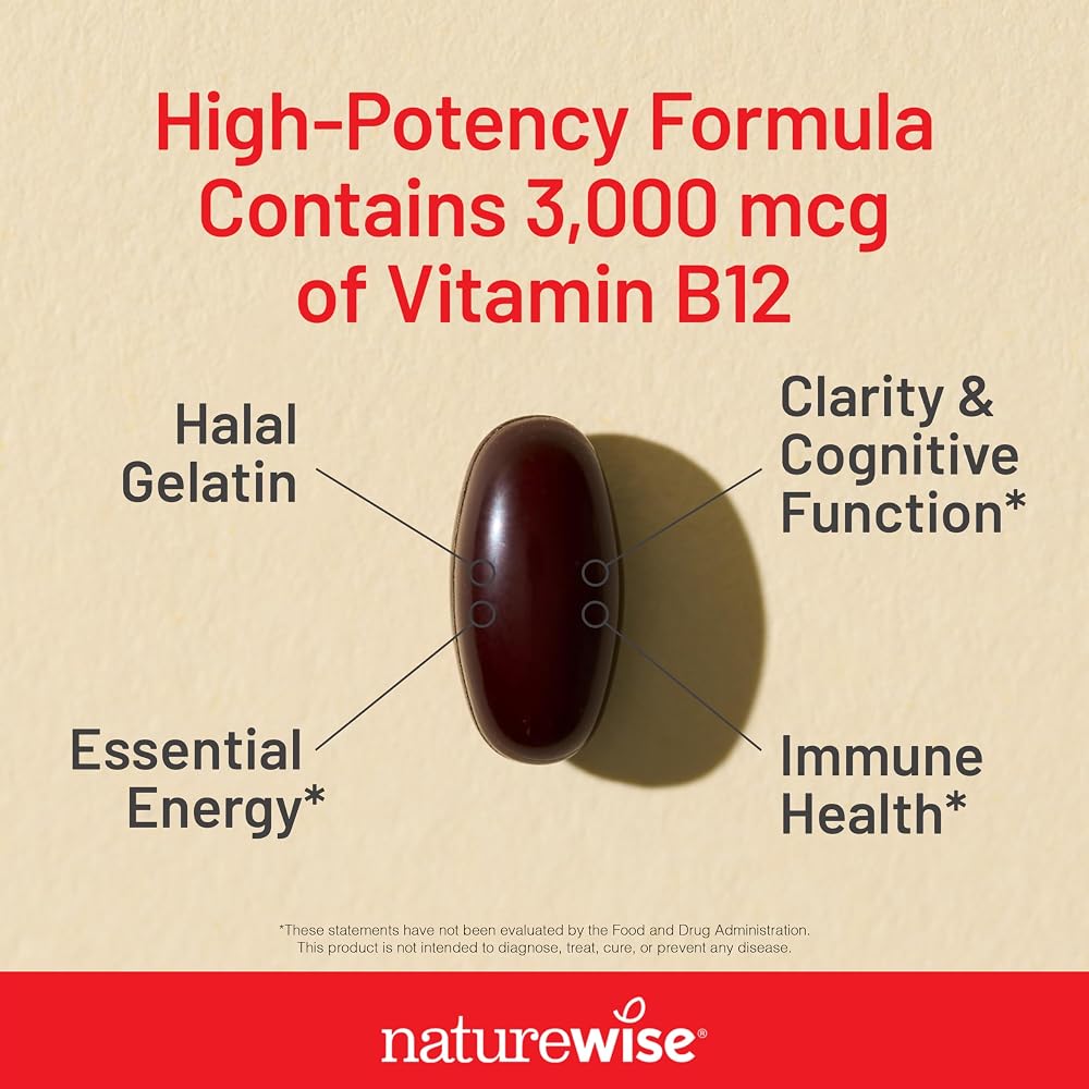 NatureWise Vitamin B12 3000 mcg Extra Strength - 60 Softgels - image 3