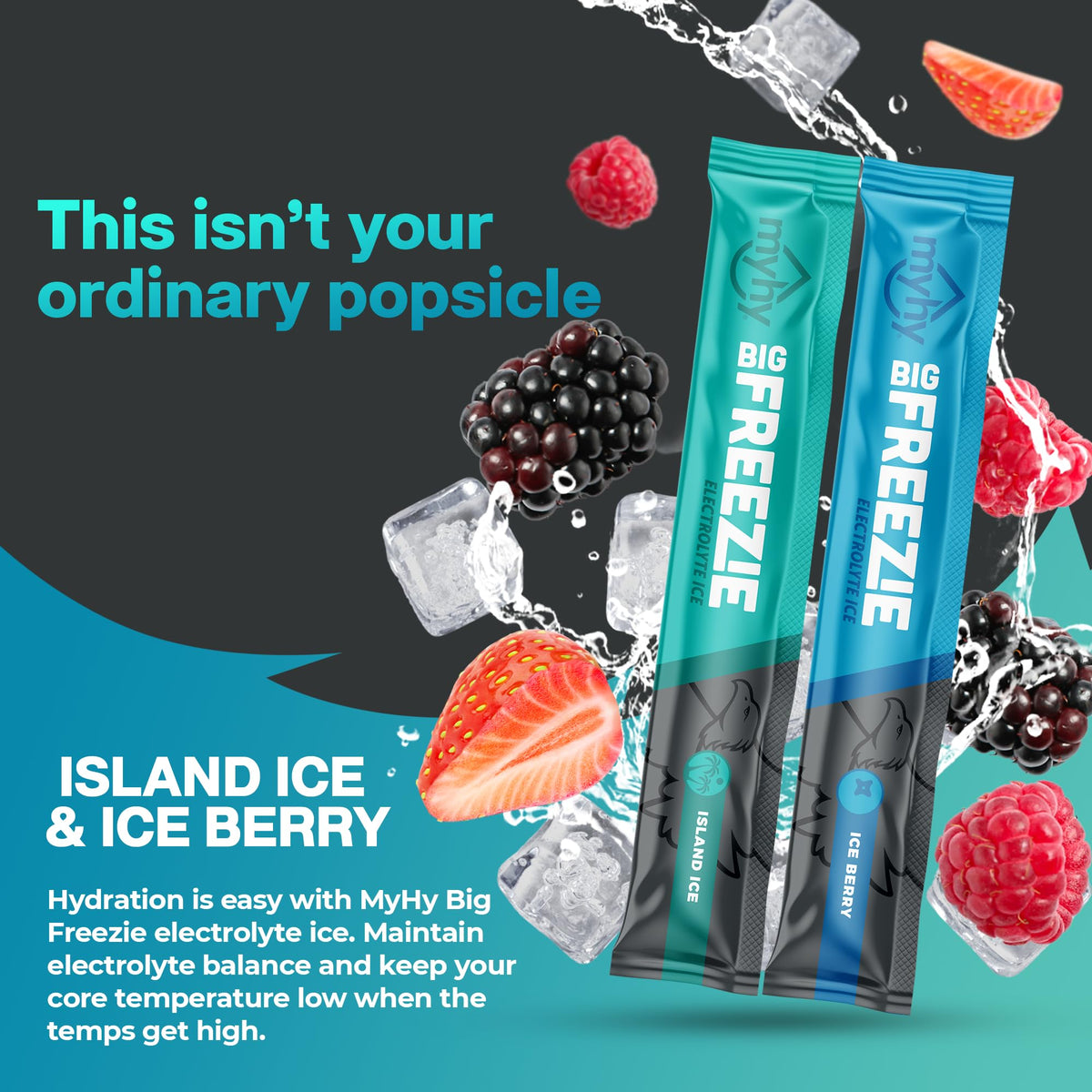 MyHy Electrolyte Freezer Pops Island Ice & Ice Berry - 16 Count - image 2