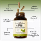 Herbal Roots Organic Ginkgo Biloba Brain & Memory Support - 60 Capsules - image 4