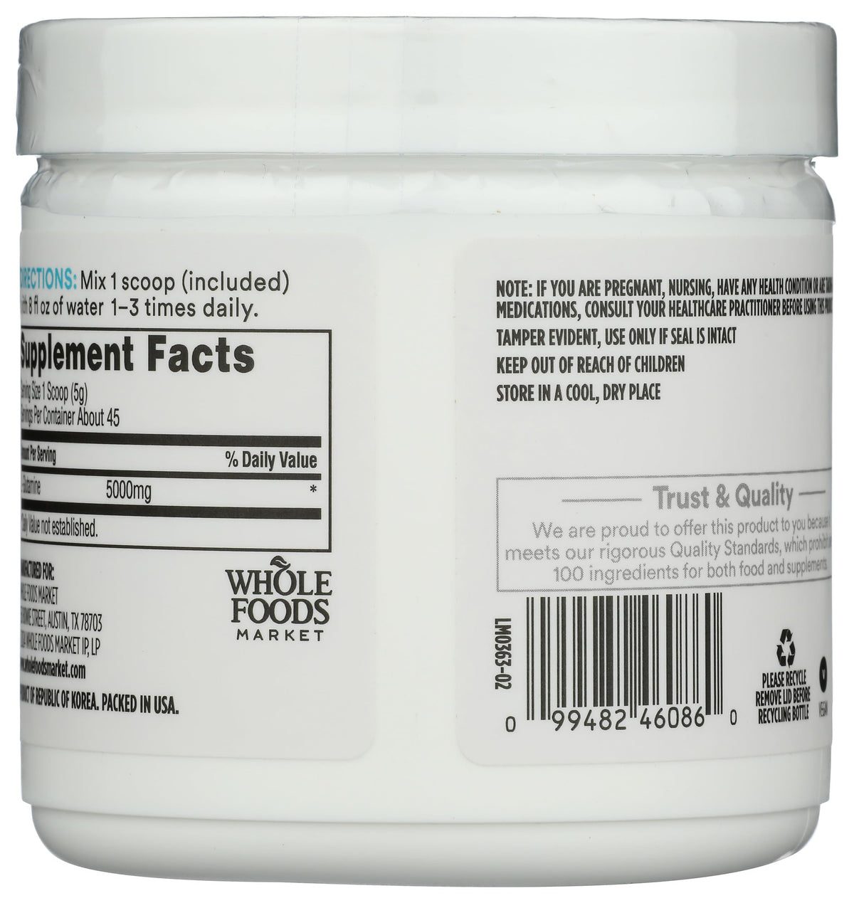 365 by Whole Foods Market L-Glutamine Powder - 8 oz - image 2