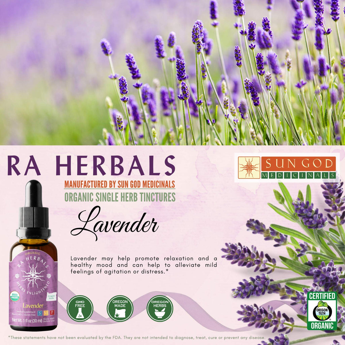 Sun God Medicinals Ra Herbals Organic Lavender Liquid Extract - 1 fl oz - image 3