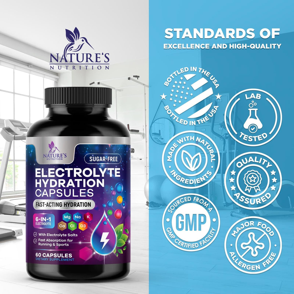 Nature's Nutrition Electrolyte Salt Capsules - Keto Friendly