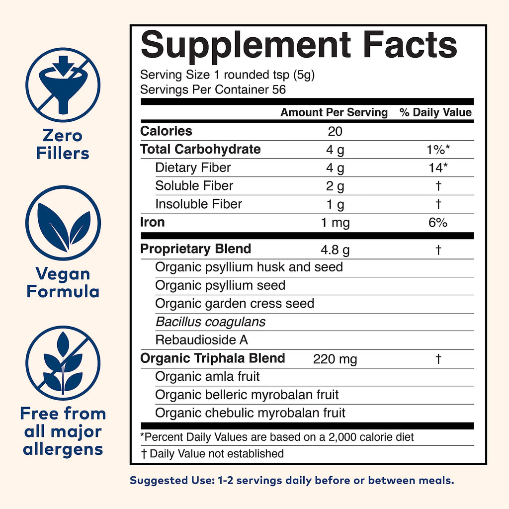 ORGANIC INDIA Psyllium Husk Pre & Probiotic Fiber
