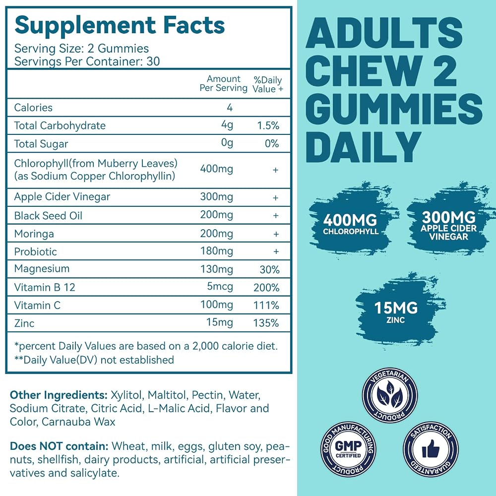 EAZGOO Sugar Free Chlorophyll Gummies