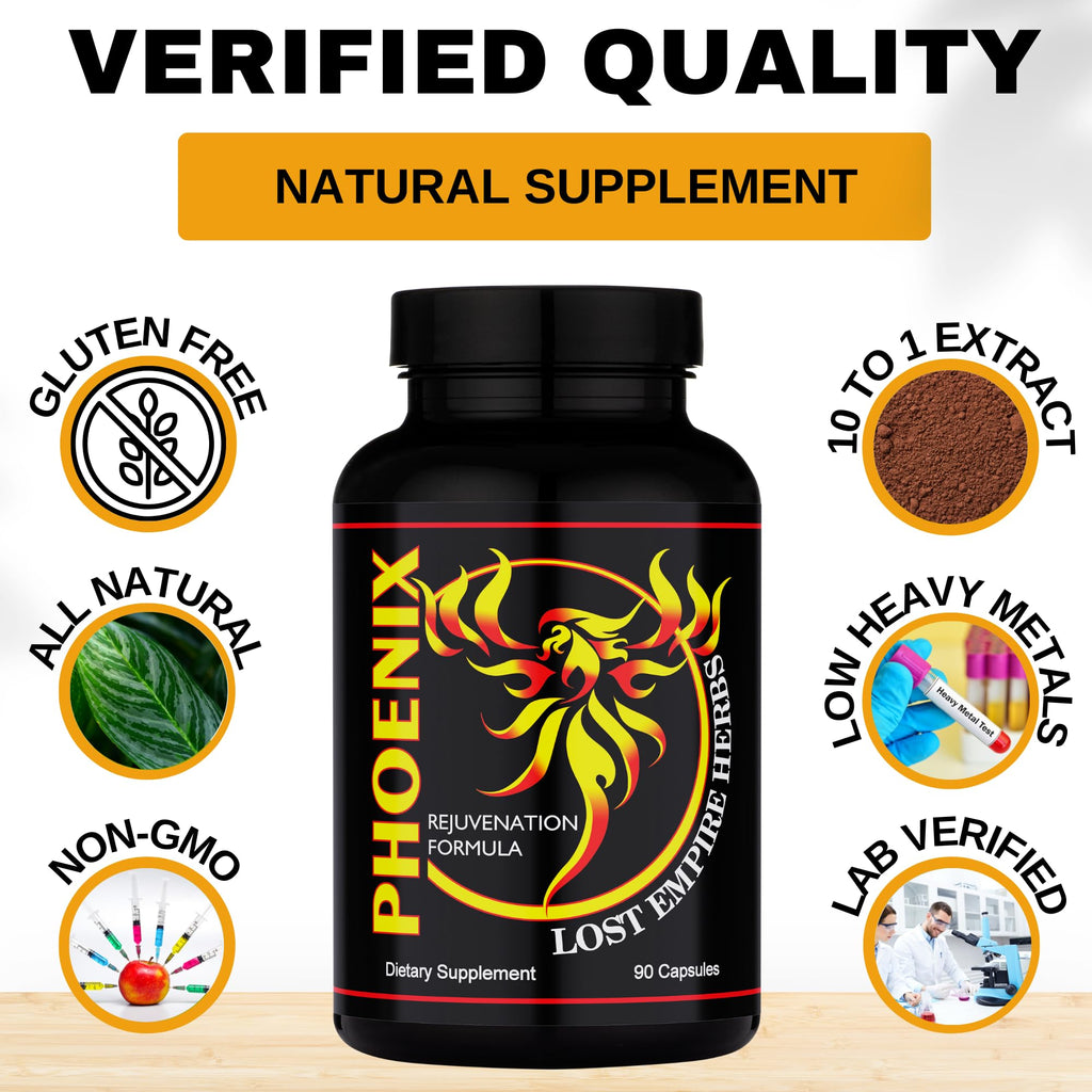 Lost Empire Herbs Phoenix Rejuvenation Formula Energy Blend - 90 Capsules - image 4