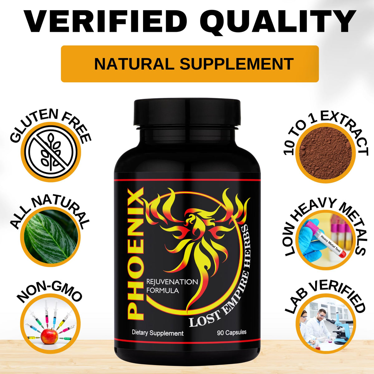 Lost Empire Herbs Phoenix Rejuvenation Formula Energy Blend - 90 Capsules - image 4
