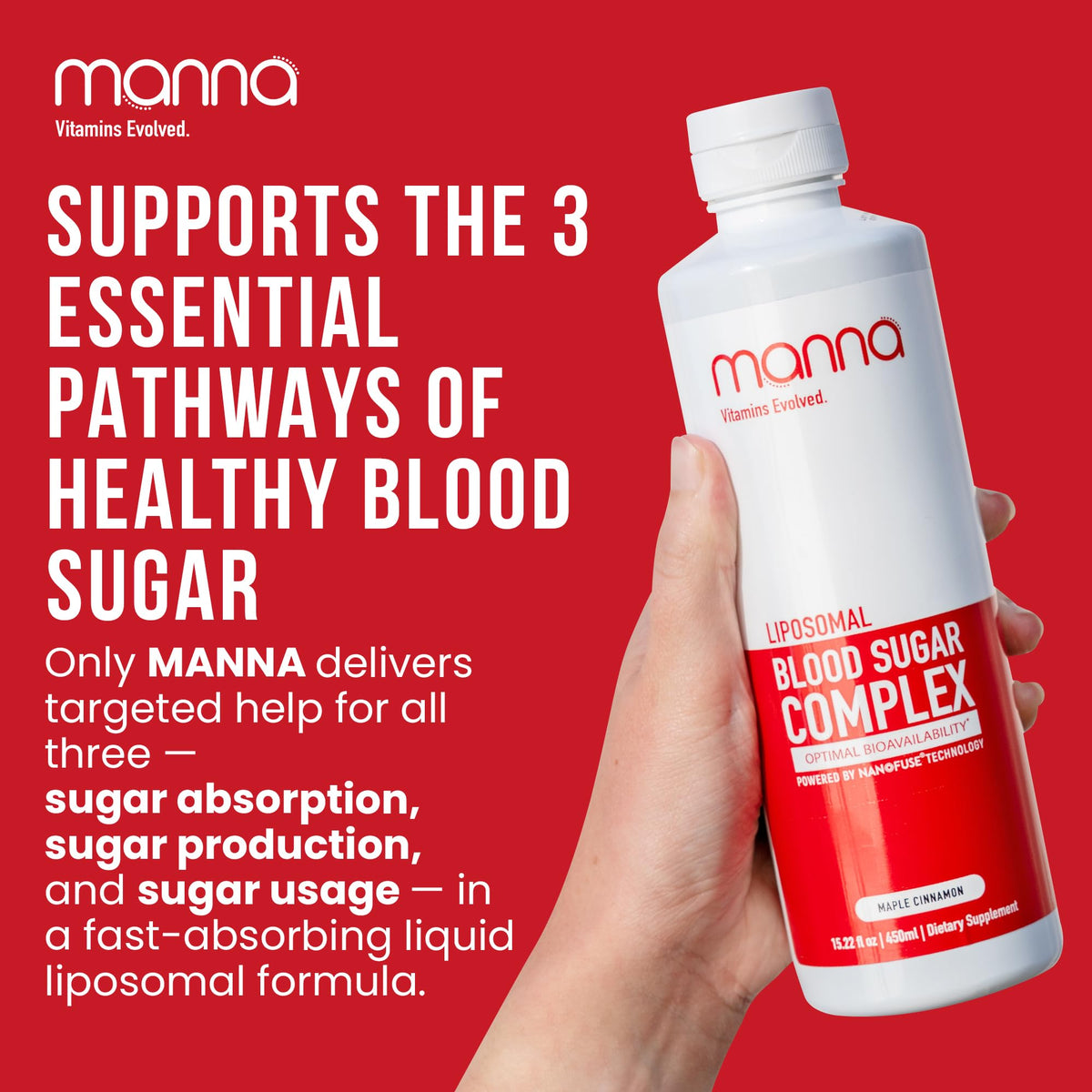 Manna Vitamins Evolved - Liposomal Blood Sugar Complex - Supports - image 2