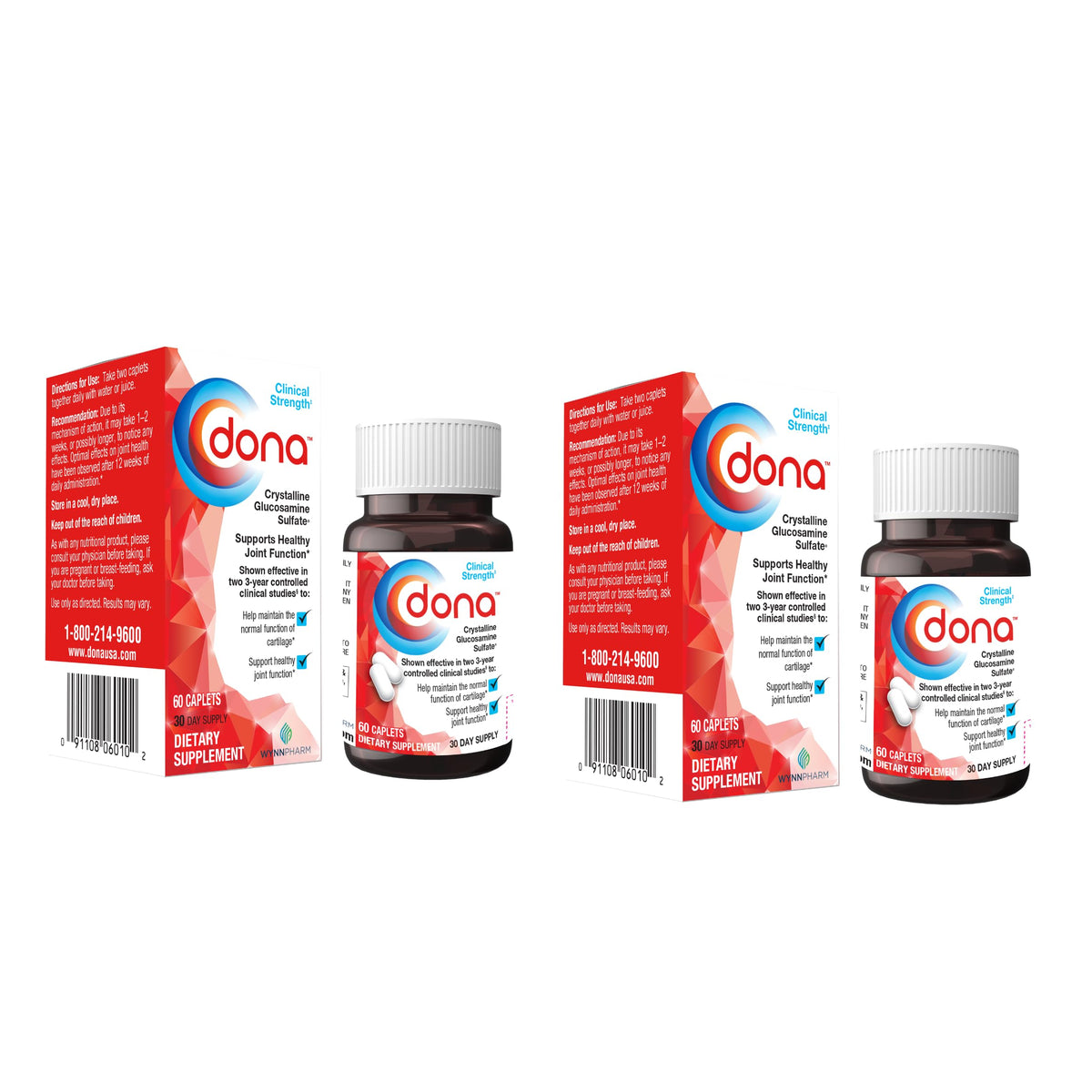 Dona Crystalline Glucosamine Sulfate 1500 mg - 120 Caplets