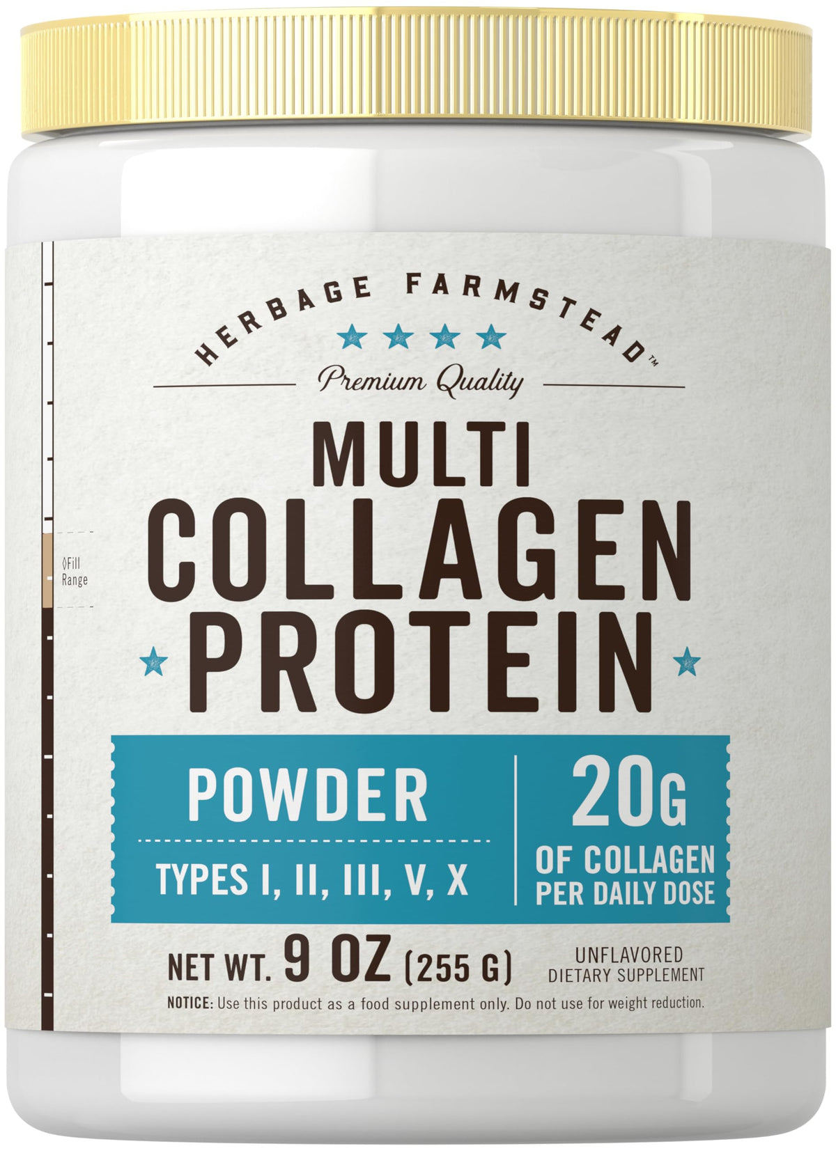Carlyle Multi Collagen Peptides Powder Types I II III V X - 9 oz