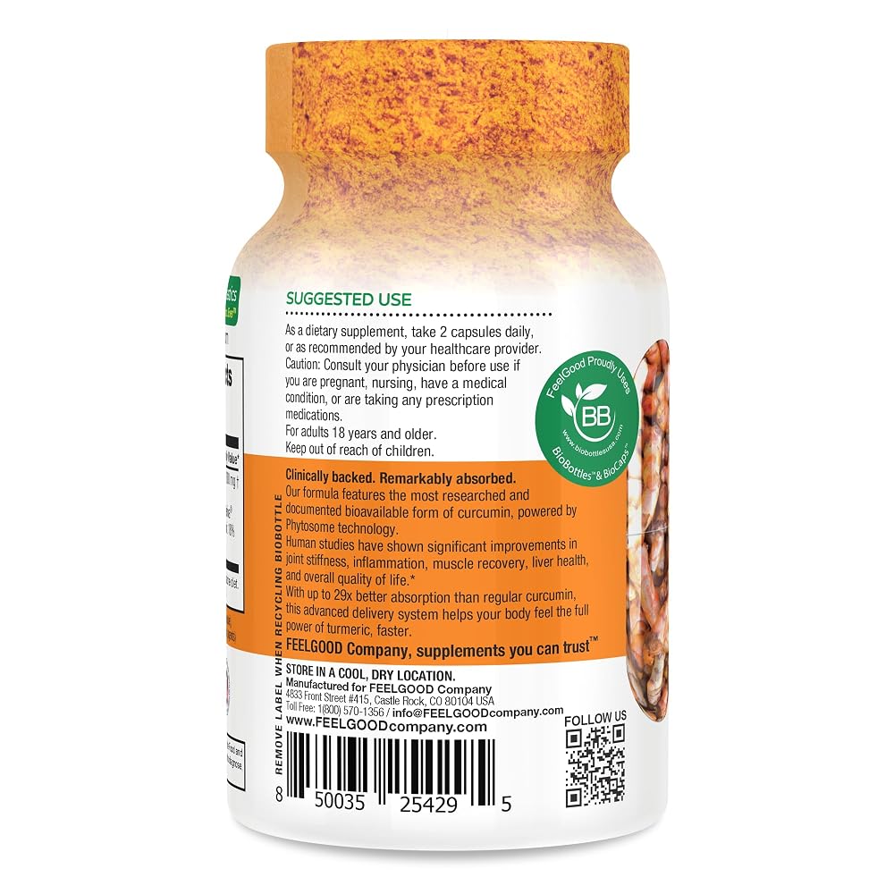FEEL GOOD Turmeric Curcumin Capsules 1000mg - 60 Capsules - image 3