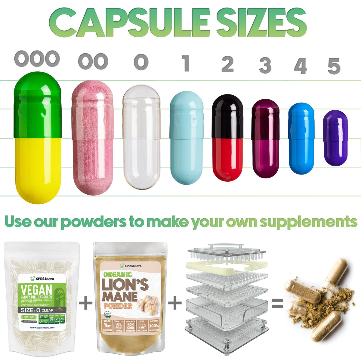 XPRS Nutra Size 3 Empty Capsules - Empty Gelatin Capsules - Empty