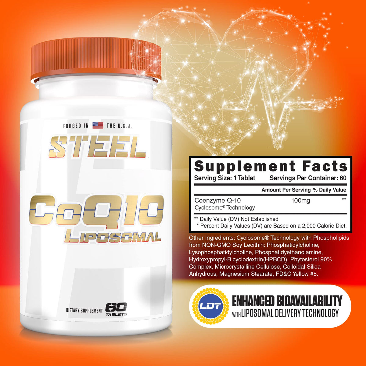 Steel Supplements CoQ10 Liposomal 100mg - 60 Tablets - image 2