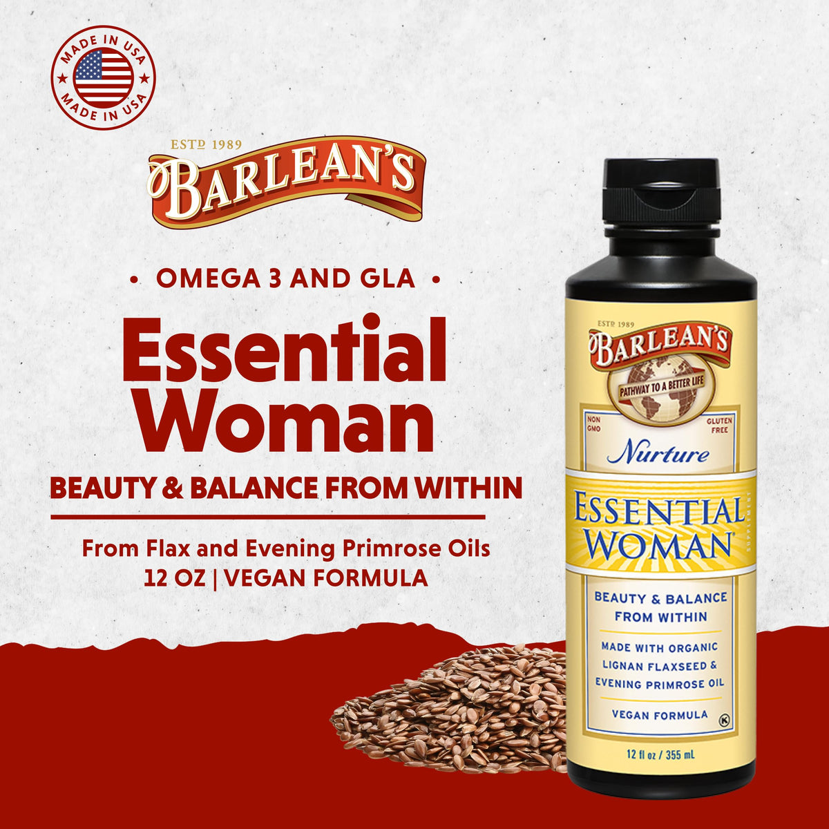 Barlean's Essential Woman Flax & Primrose, Omega 3-6-9