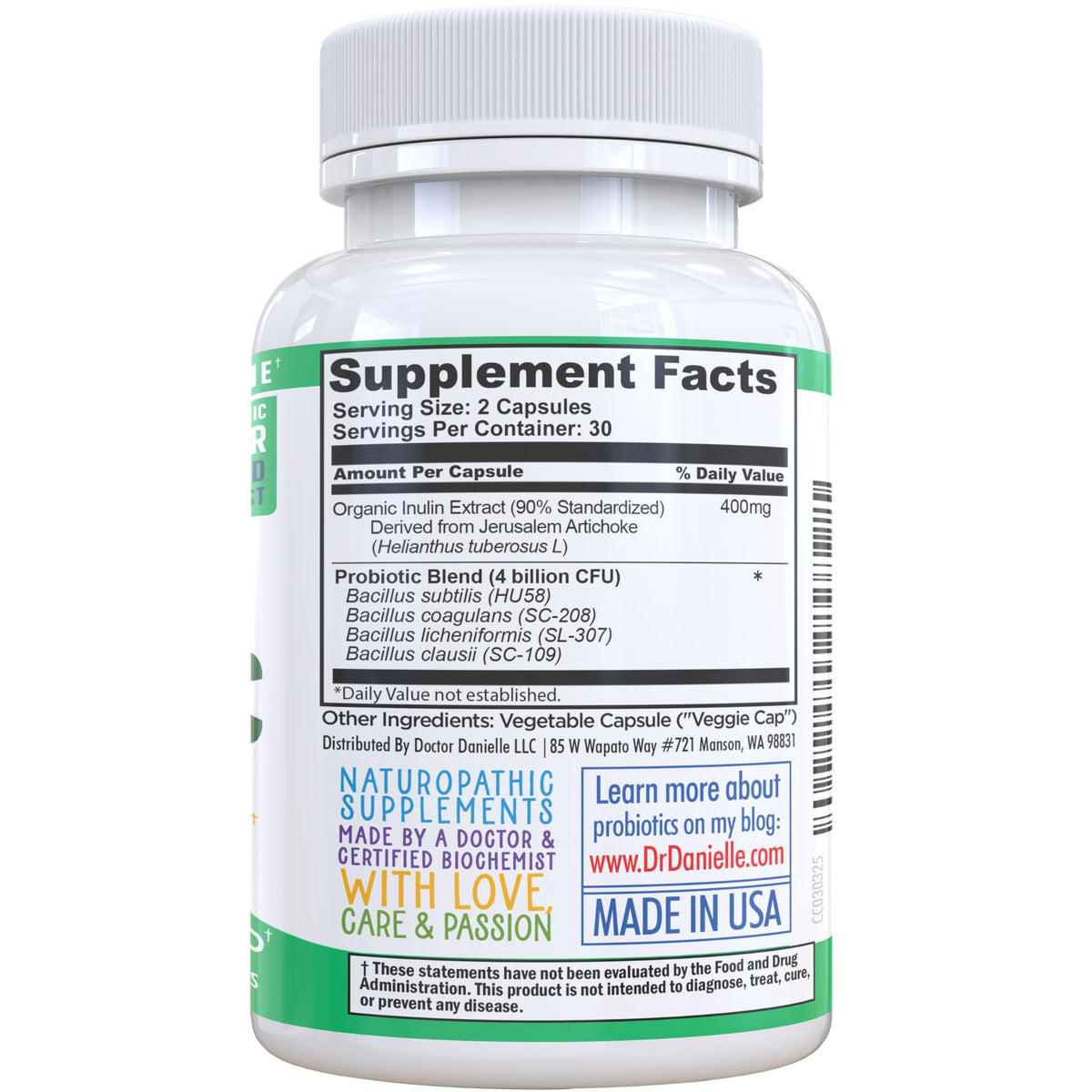 Doctor Danielle Probiotic Bacillus Supplement - 60 Capsules - image 2