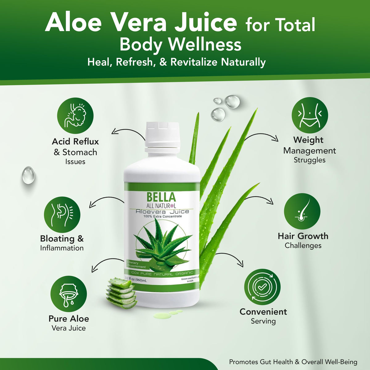 Bella All Natural Aloe Vera Juice 32 Fl Oz - Organic - image 5