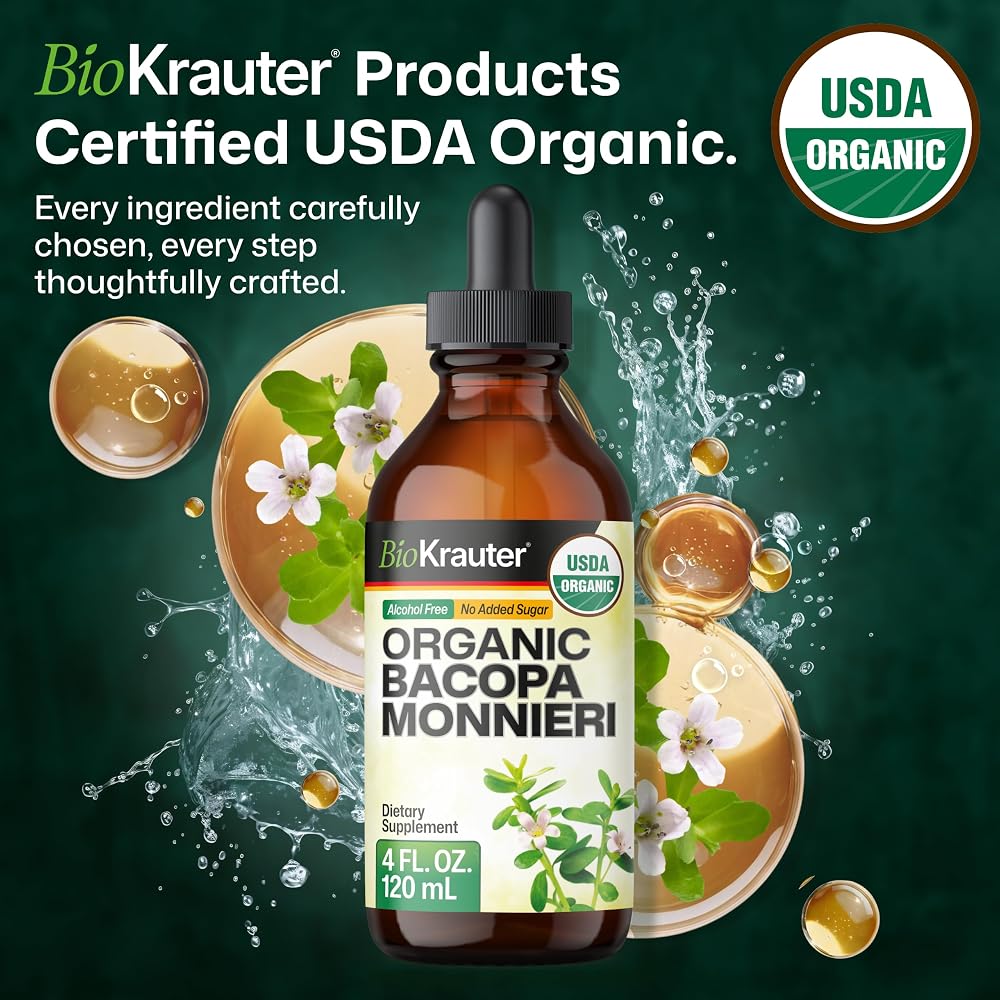 BIO KRAUTER Bacopa Monnieri for Brain Support - 4 Fl Oz - image 3