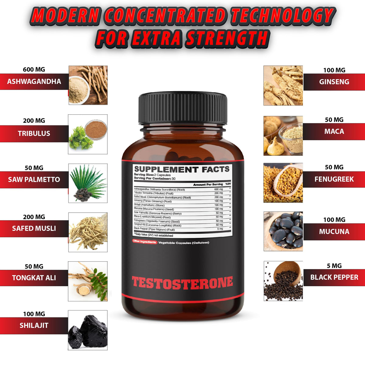 Agobi Testosterone Support with Ashwagandha & Tribulus - 60 Vegan Capsules - image 2