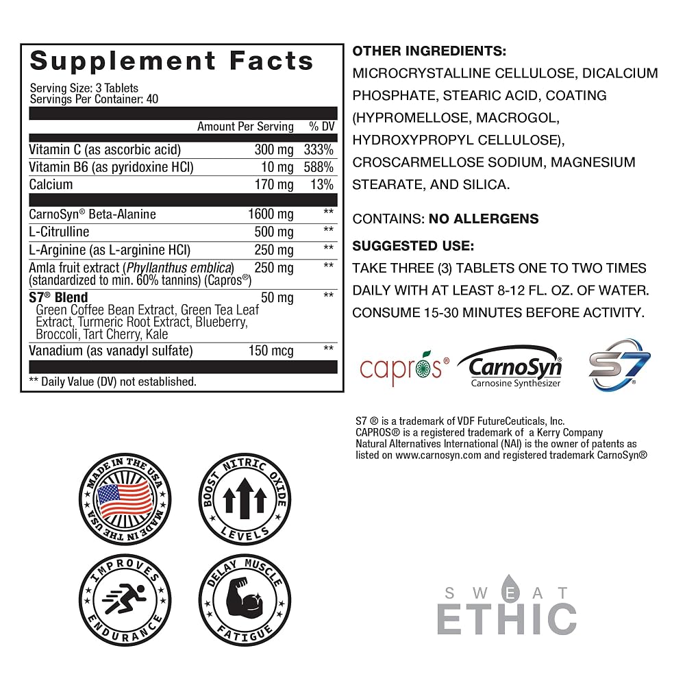Sweat Ethic VASO'D Vasodilator Non-Stim Performance Formula - 120 Capsules - image 2